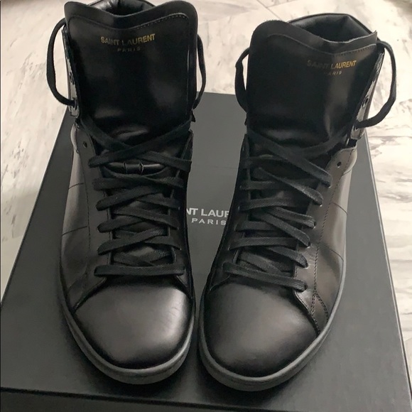 saint laurent black high top sneakers